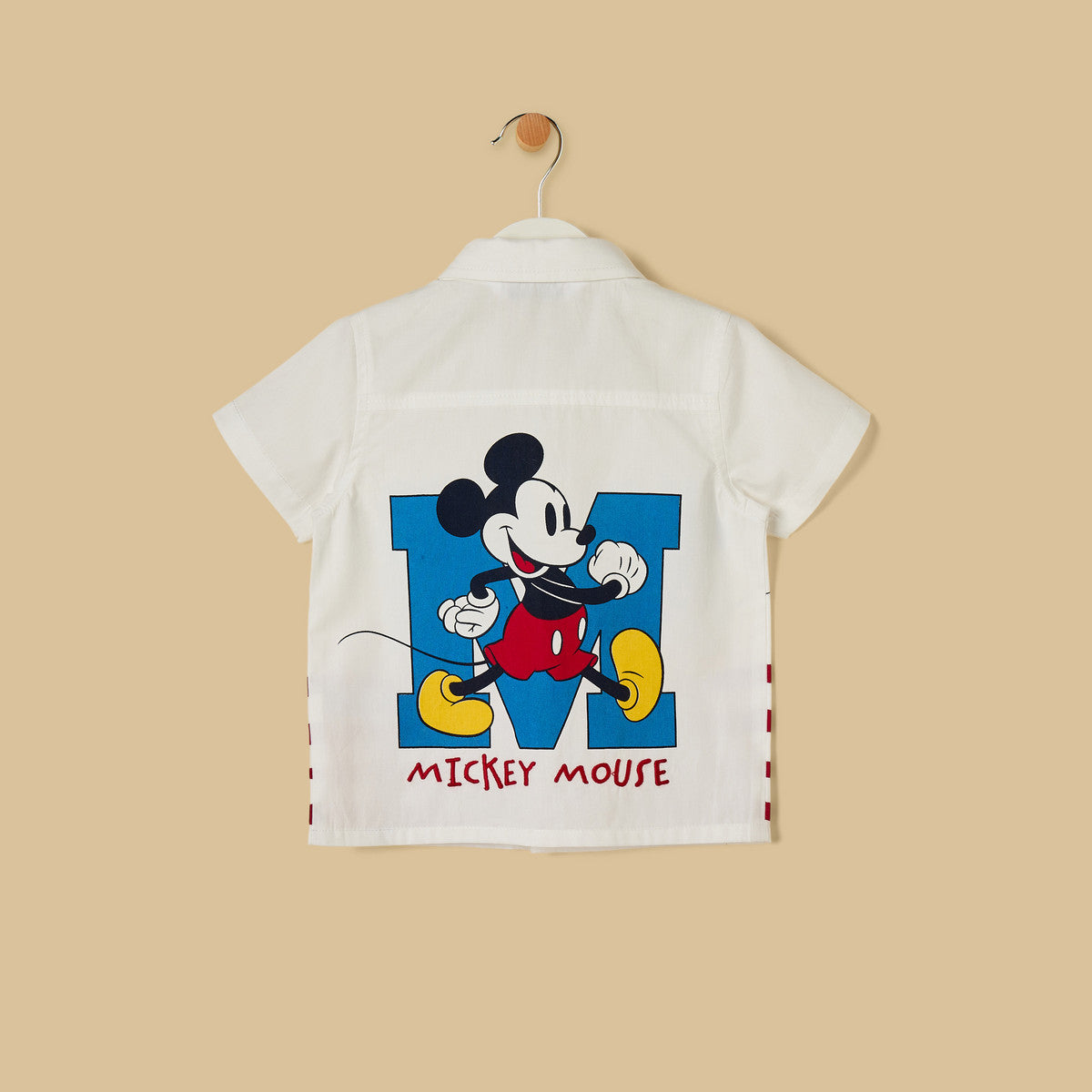 Mickey Mouse Print Shirt and Shorts Set