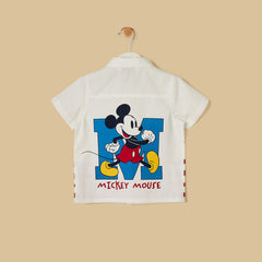 Mickey Mouse Print Shirt and Shorts Set