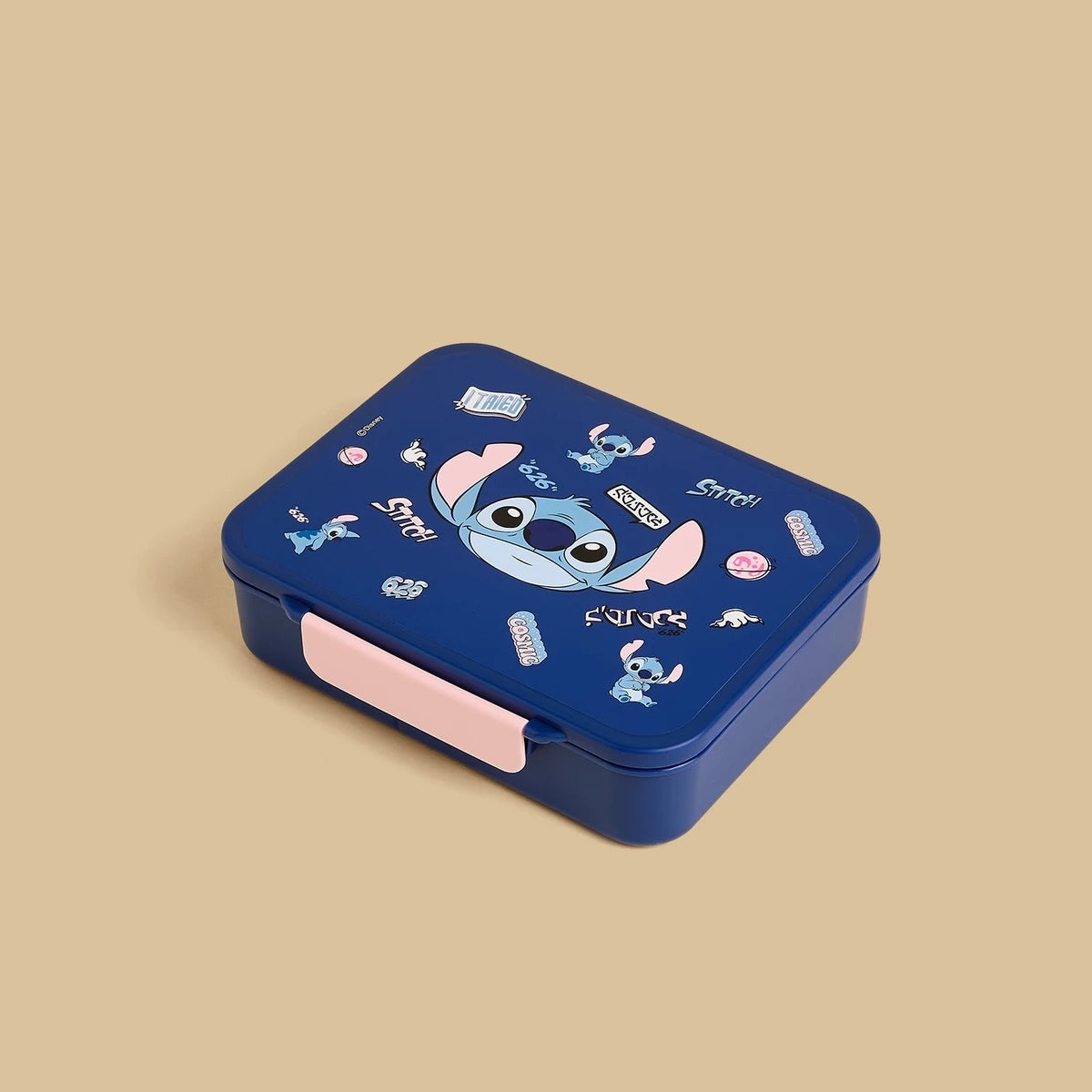 Stitch print sandwich box with clip lock lid