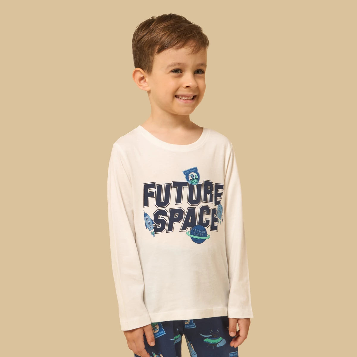 Space print pyjama set