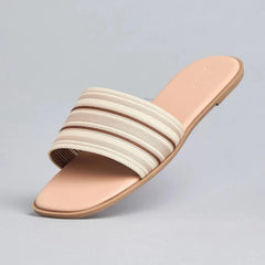 Textured slip-on sandals
