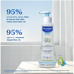 Mustela No Rinse Cleansing Water – 300 ml | Gentle Skin Cleanser for Babies