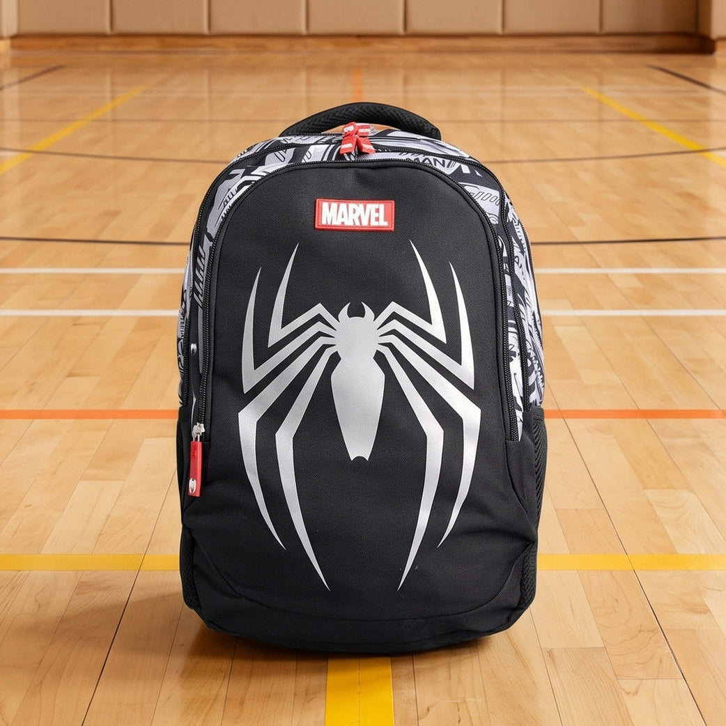 Spiderman print backpack with adjustable shoulder straps and zip closure