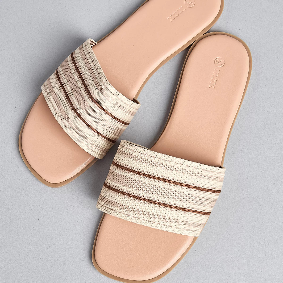 Textured slip-on sandals
