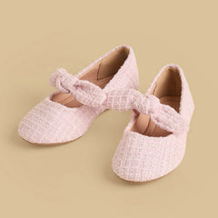 Tweed textured ballerina shoes
