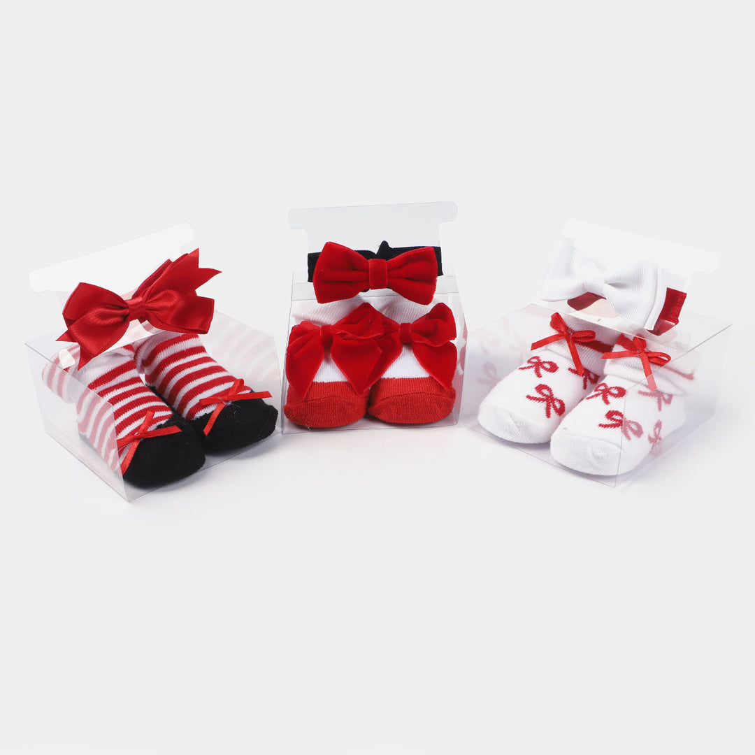 Hudson baby 6- piece headband & sock gift set