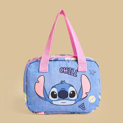 Stitch print lunch bag with zip closure