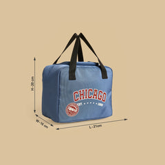 Printed lunch bag with zip closure