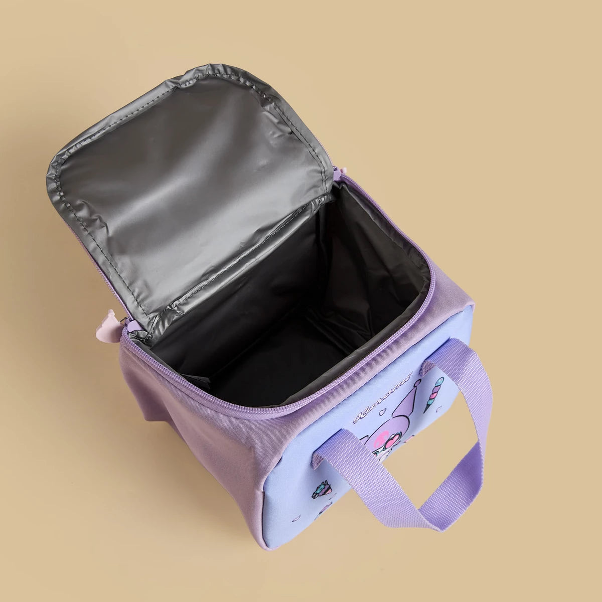 Kuromi print lunch bag with zip closure