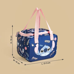 Stitch print lunch bag with zip closure