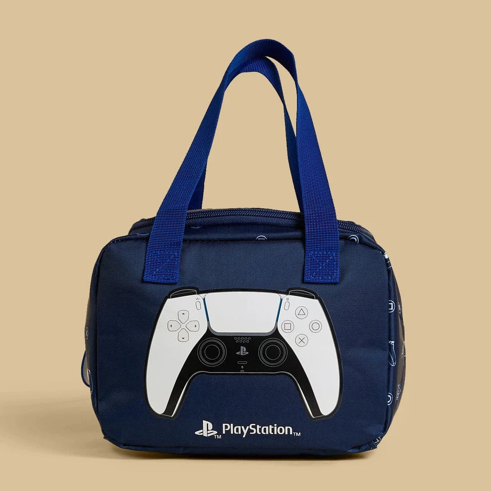 Gamer print lunch bag with zip closure