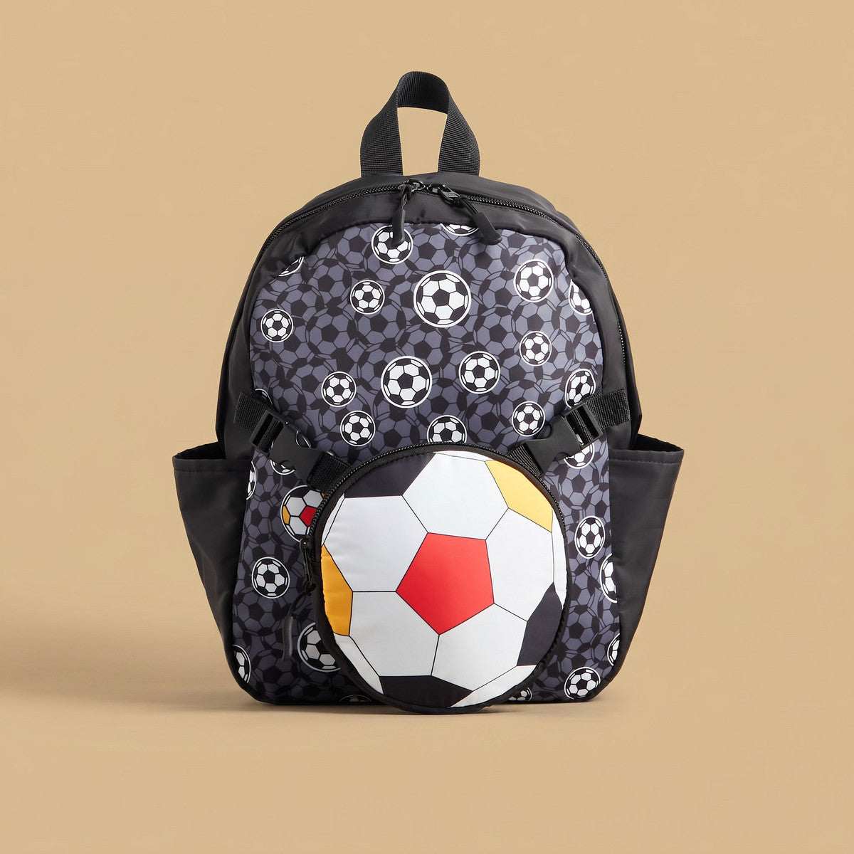 Football print backpack with adjustable straps