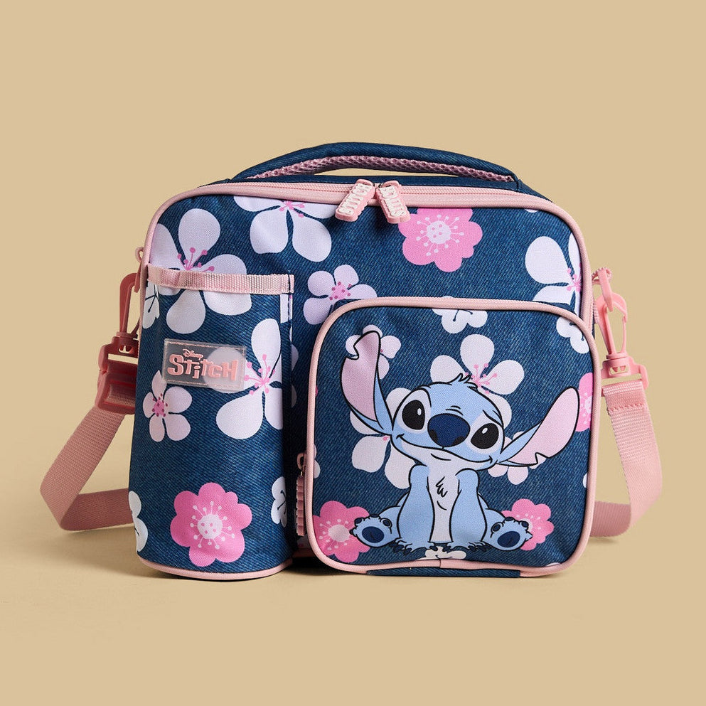 Stitch print lunchbag with zip closure