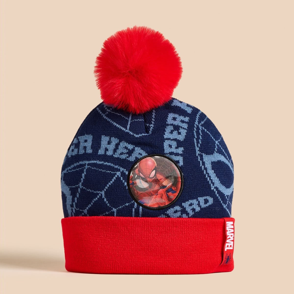 Spider-Man print cap and gloves set
