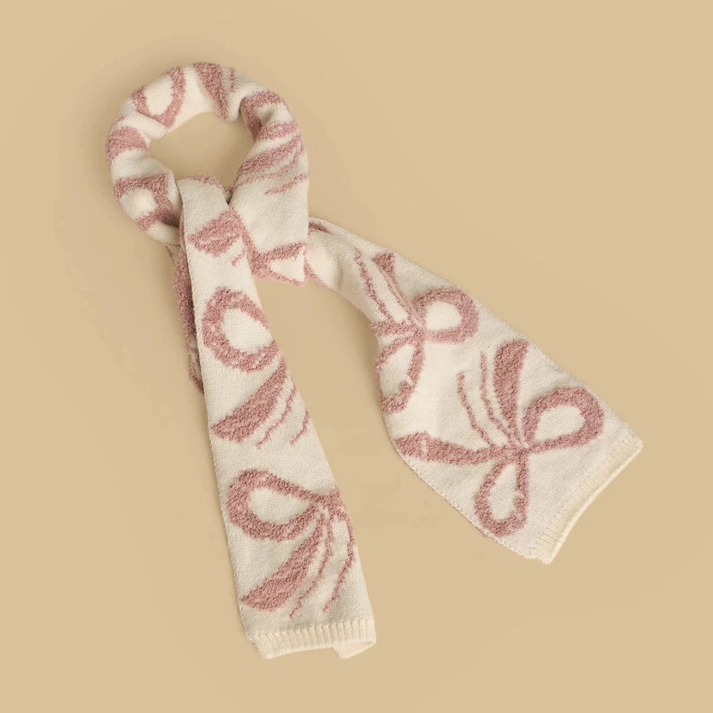 Textured beanie with gloves and scarf