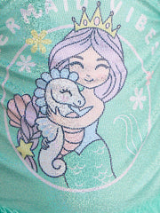 Mermaid Print Swimsuit with Scrunchie