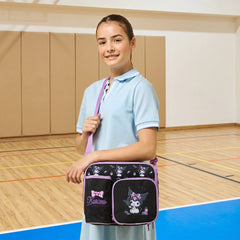 Kuromi print lunch bag with zip closure