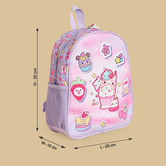 Cupcake print padded shoulder straps backpack with zip closure