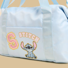 Stitch print duffle bag with zip closure
