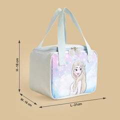 Frozen print lunch bag with zip closure