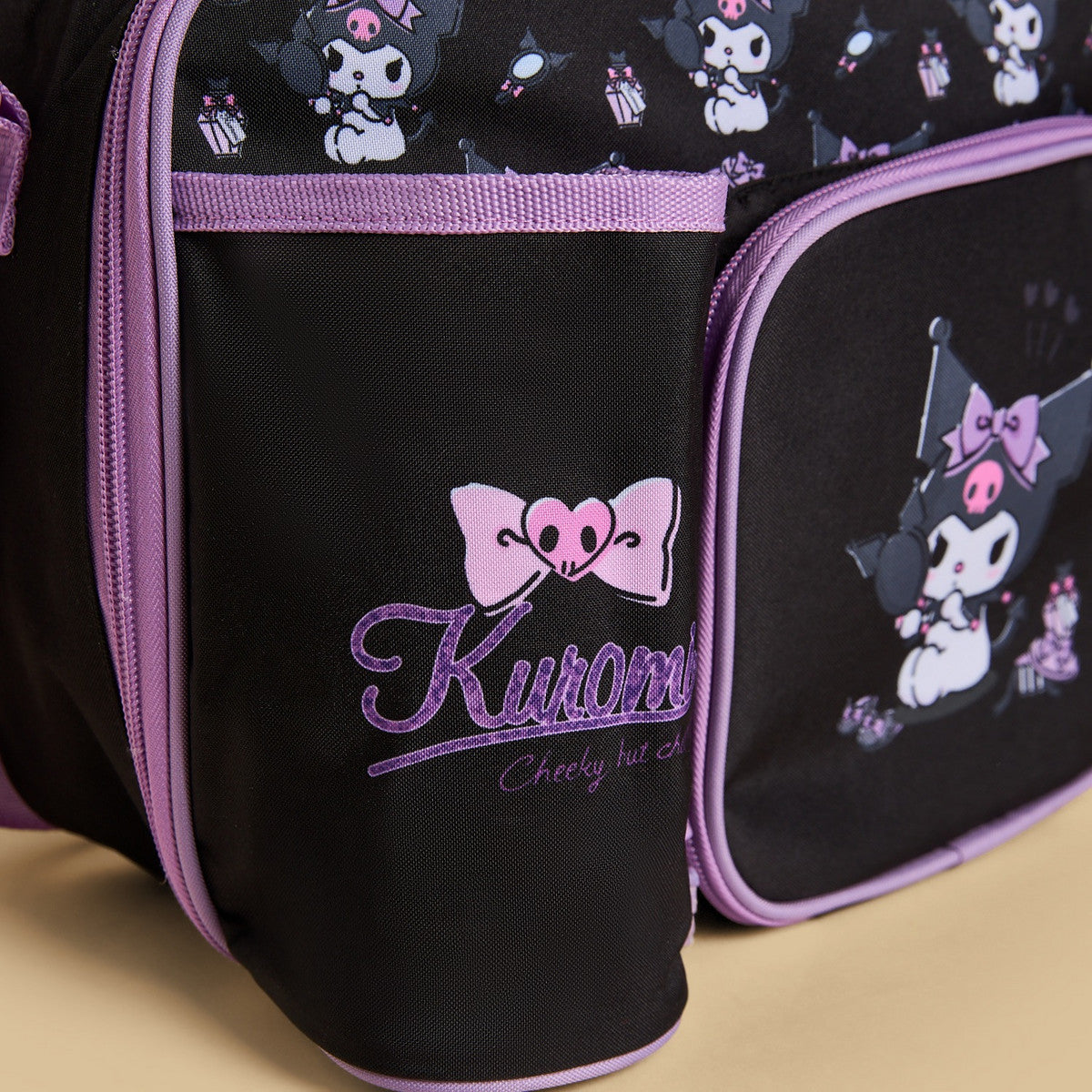 Kuromi print lunch bag with zip closure