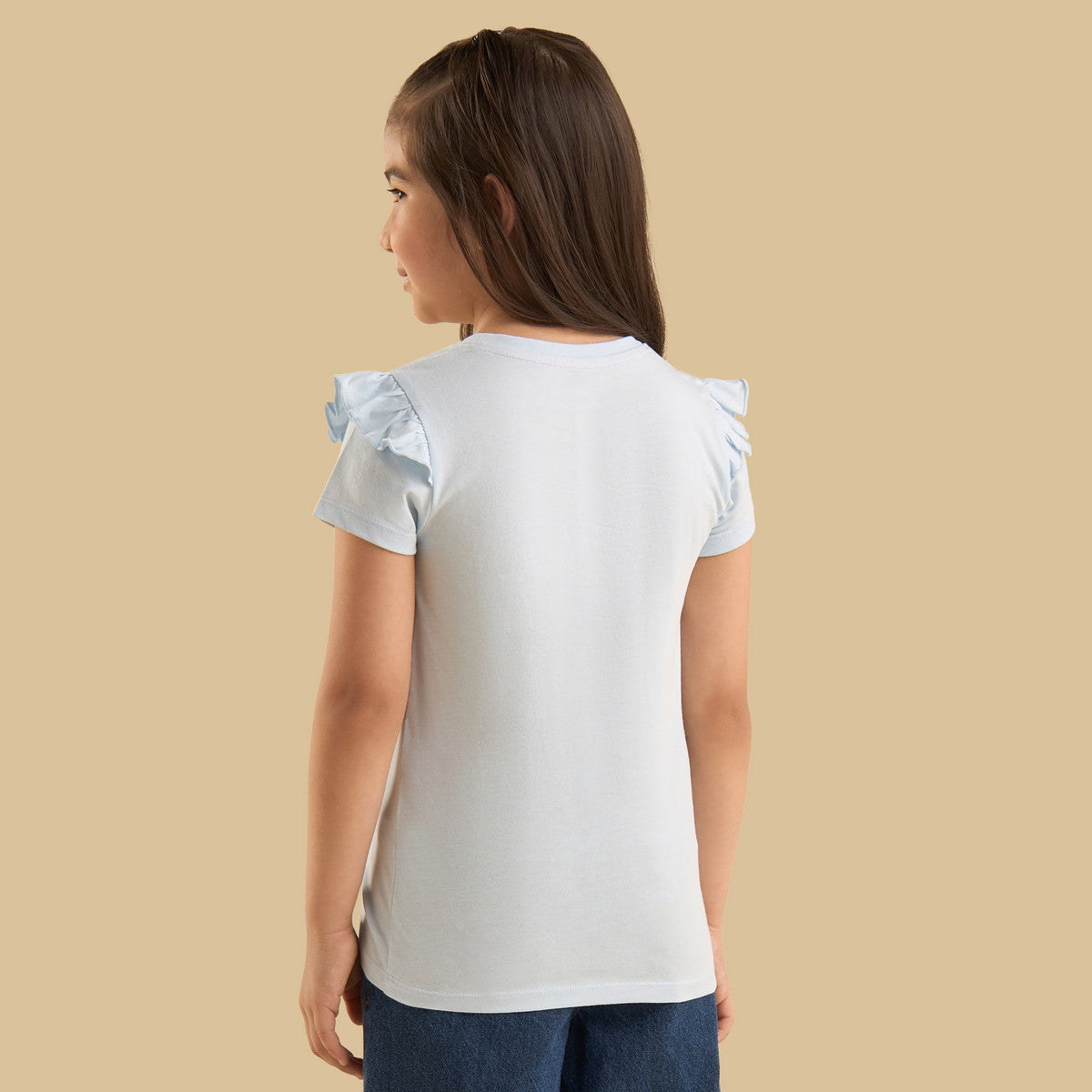 Slogan foil print cotton t-shirt