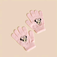 Minnie mouse applique beanie cap with gloves