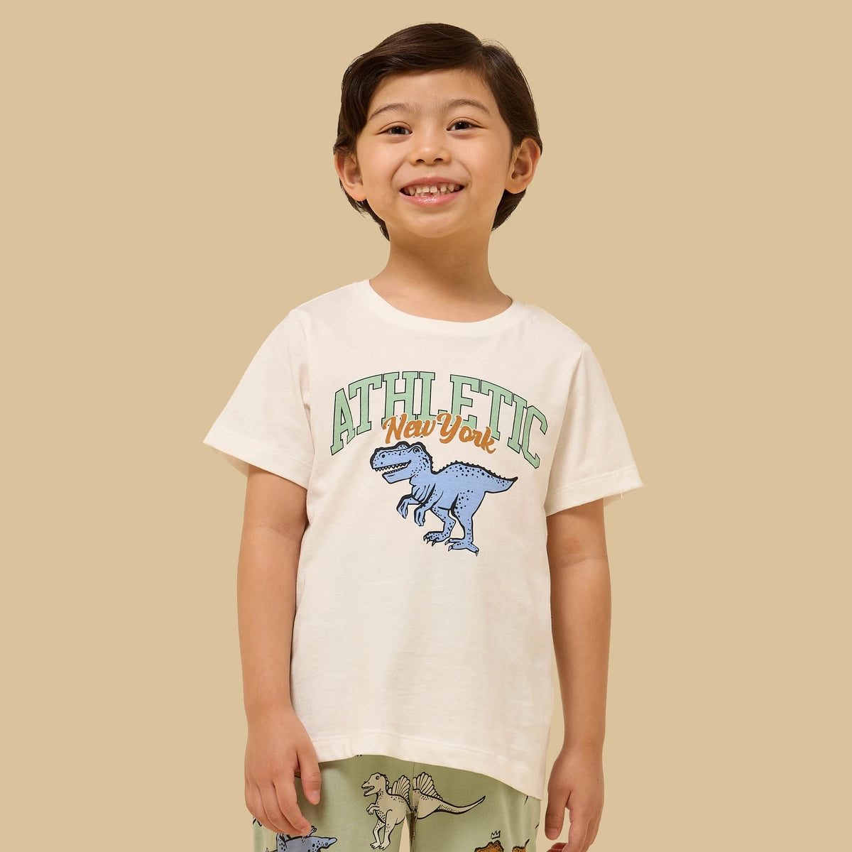 Dinosaur print cotton pajama set