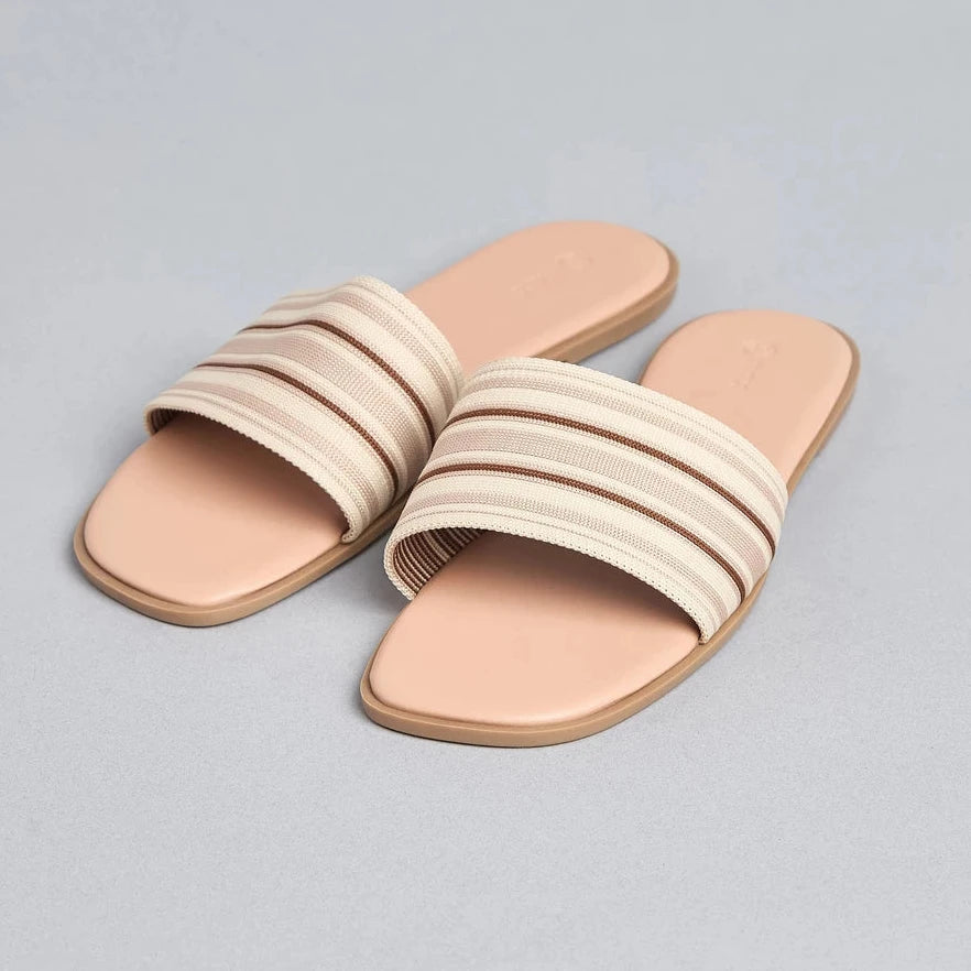 Textured slip-on sandals