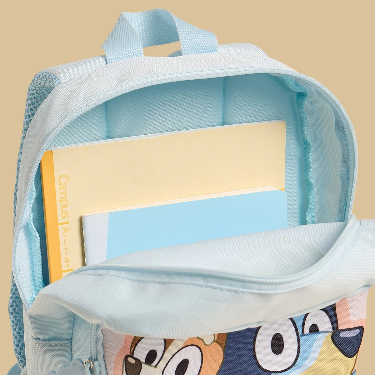 Bluey print backpack with adjustable shoulder straps straps