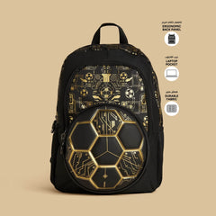 Football print backpack with adjustable straps