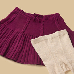 Floral print sweater with skirt and stockings
