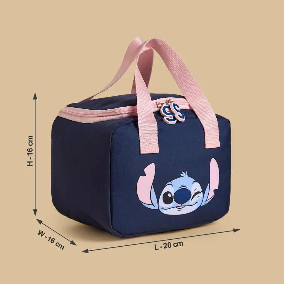 Stitch print lunchbag with zip closure