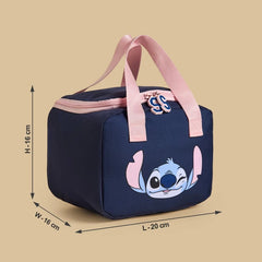 Stitch print lunchbag with zip closure