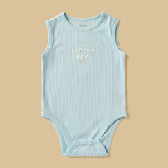 Pack of 3 - Printed Ribbed Sleeveless Cotton Bodysuit