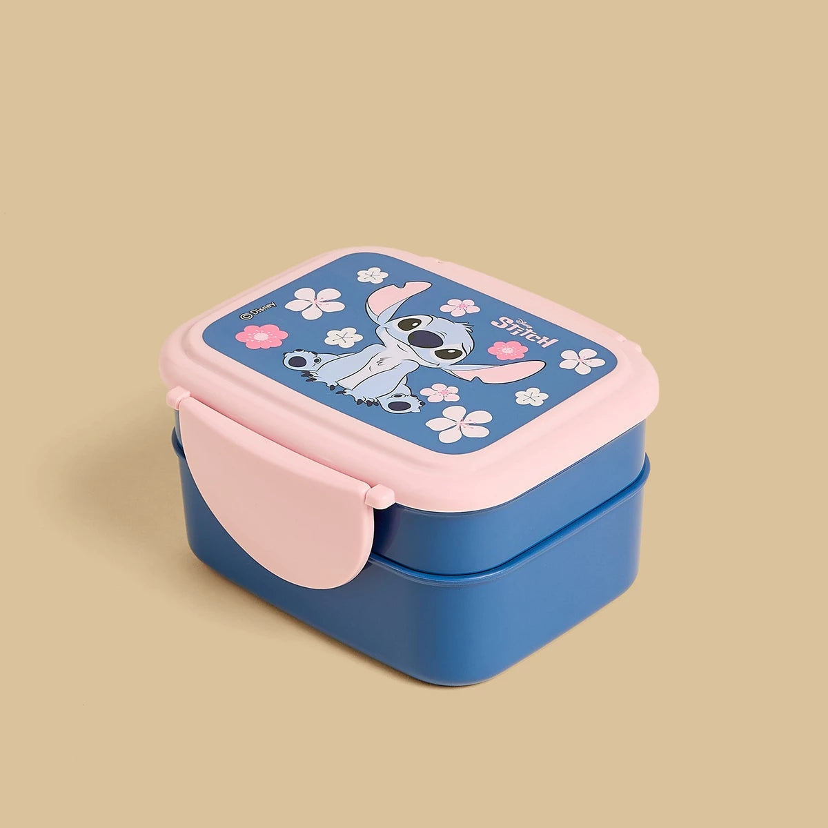 Stitch print sandwich box with cutlery
