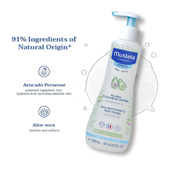 Mustela No Rinse Cleansing Water – 300 ml | Gentle Skin Cleanser for Babies