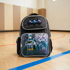 Batman print backpack with adjustable straps and zip closure