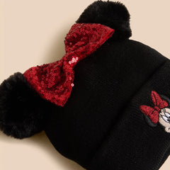 Minnie mouse accent beanie and gloves set