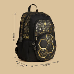 Football print backpack with adjustable straps