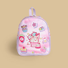 Cupcake print padded shoulder straps backpack with zip closure