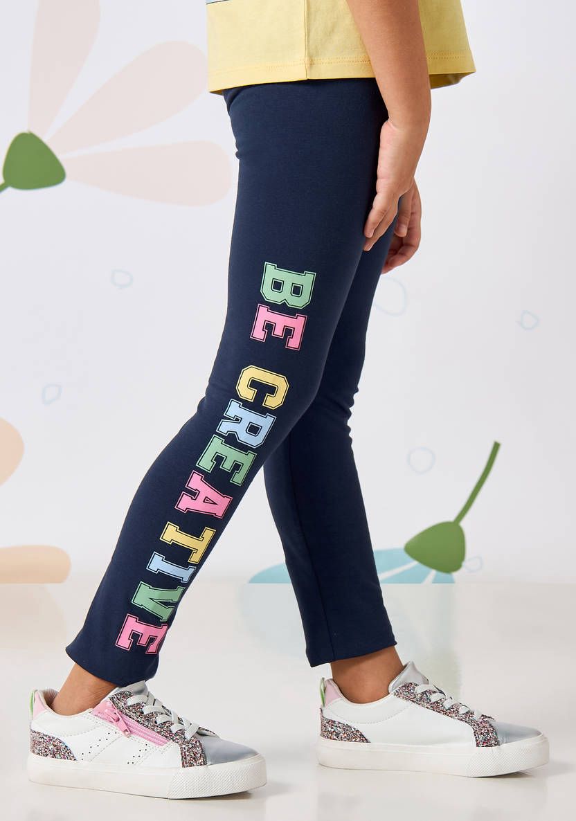Slogan printed cotton pajama