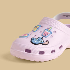 Stitch jibbitz clogs with backstrap