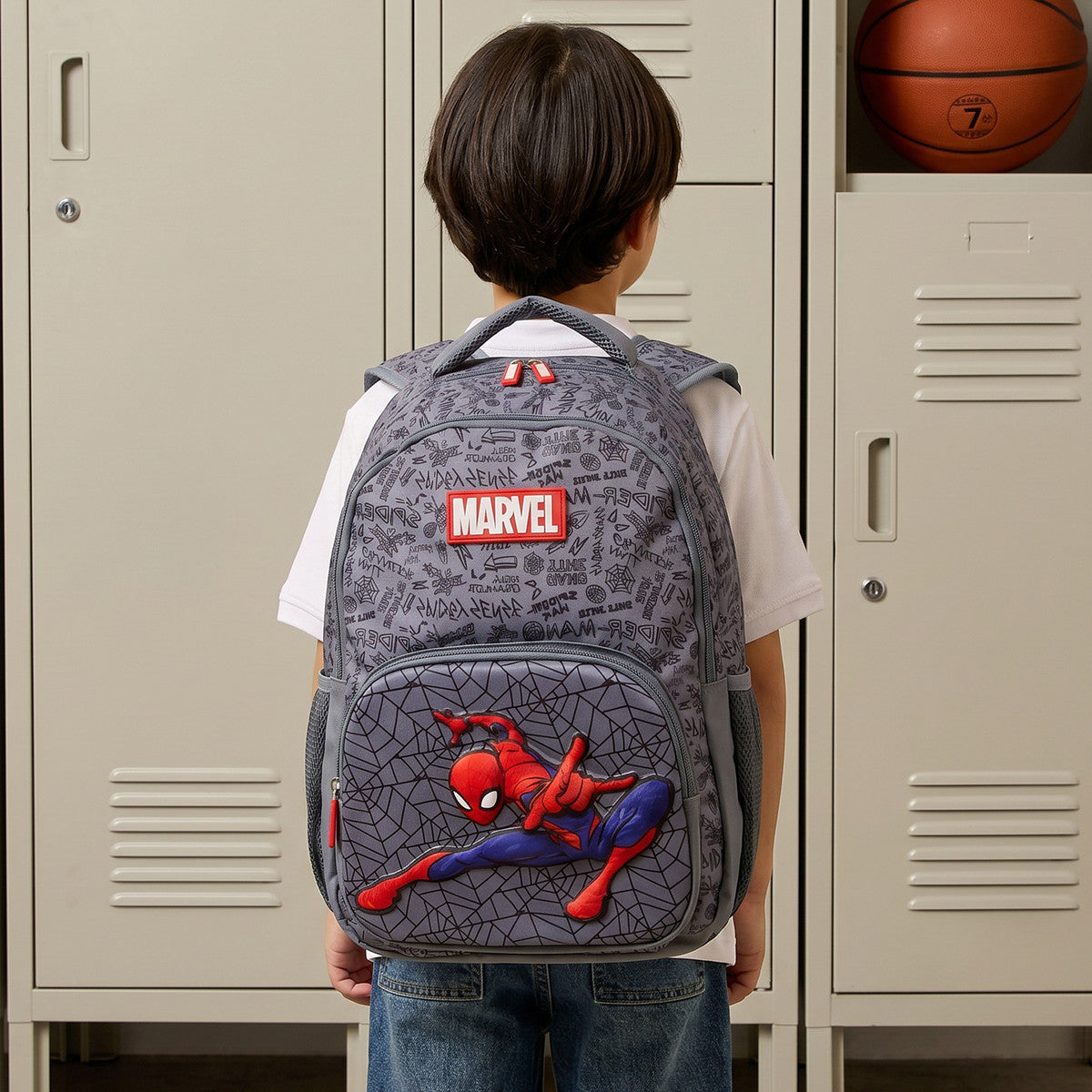 Spiderman print backpack with adjustable straps