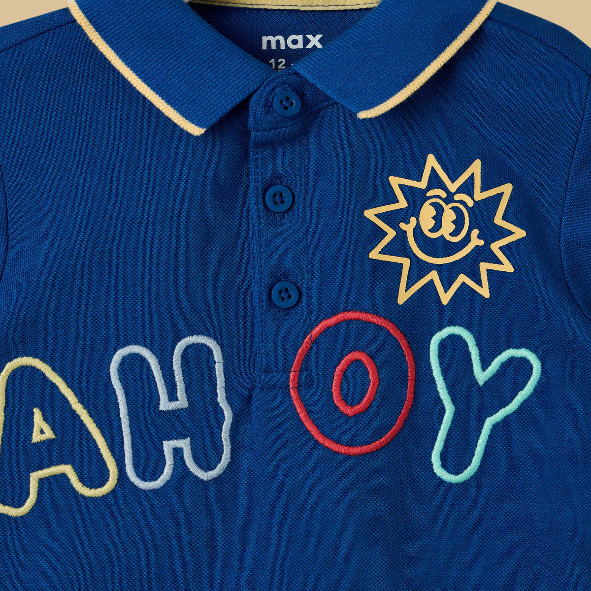 Ahoy embroidered pique polo t-shirt and shorts set