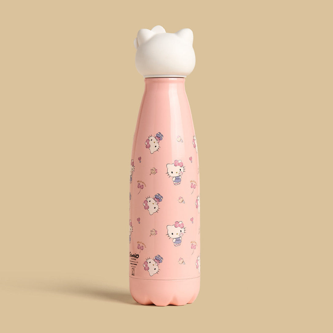 Hello kitty print vaccum flask with 3D lid