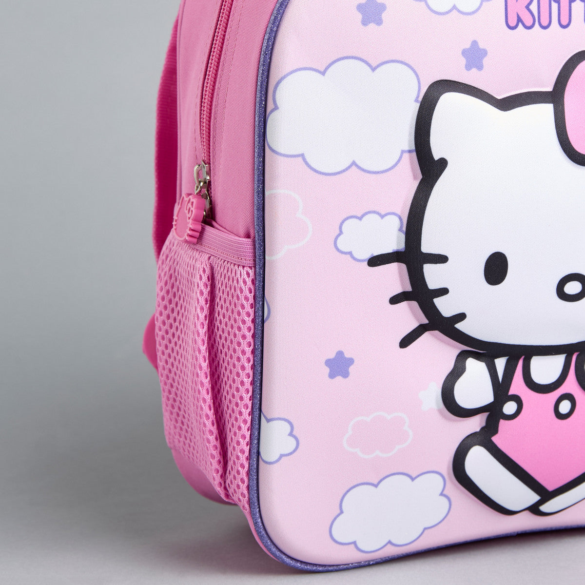 Hello kitty print backpack with adjustable shoulder straps and zip closure