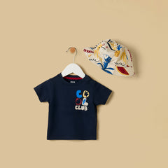 Printed Cotton T-shirt with Shorts and Cap