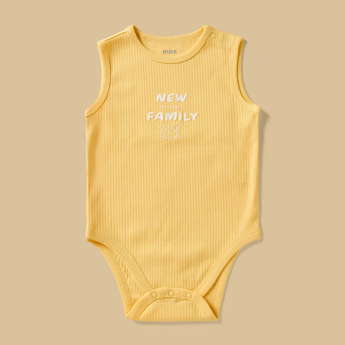 Pack of 3 - Printed Ribbed Sleeveless Cotton Bodysuit