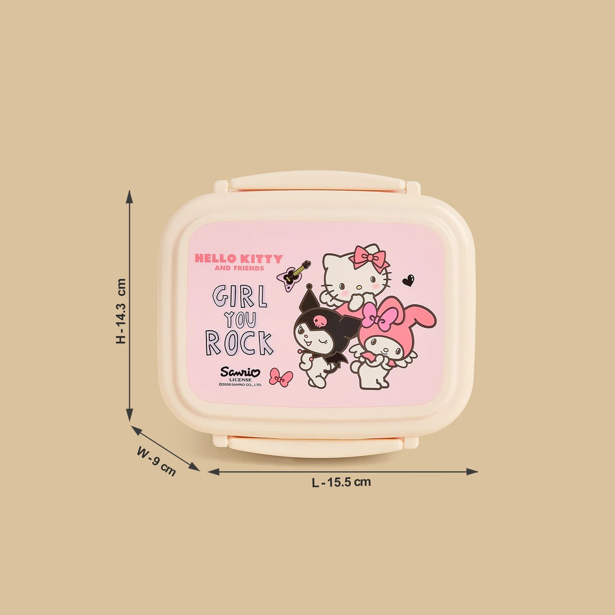 Hello kitty and friends print sandwich box with cutlery